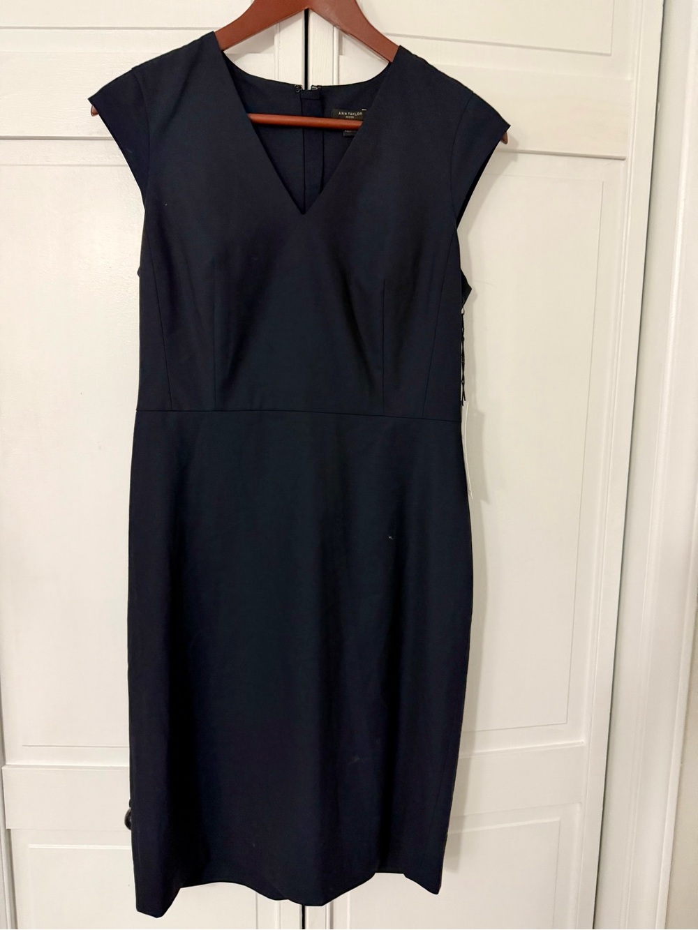 Ann Taylor Black V-Neck Sheath Dress